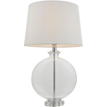Hamilton Clear Glass Base Table Lamp - Silver & White