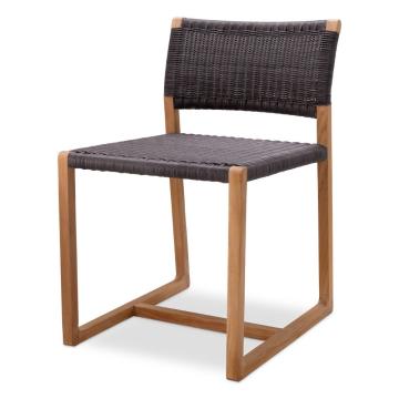 Griffin Outdoor Dining Chair in Teak/Black