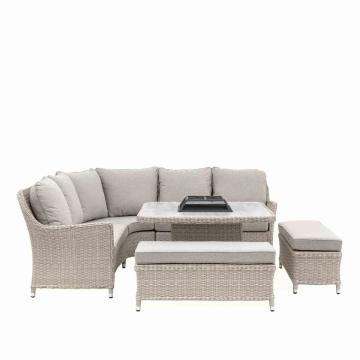 Bourton Corner Square Dining Set with Fire Pit