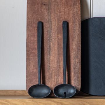 Hudson Black Wooden Salad Servers