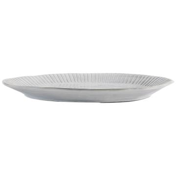 Agatha White Porcelain Ridged Platter