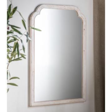 Alexander Distressed White Wooden Mirror