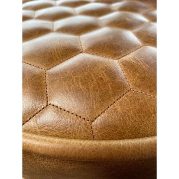 Richmond Brown Leather Pouffe