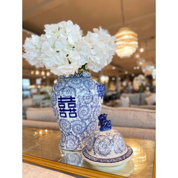 Chinoiserie Large Blue & White Temple Jar