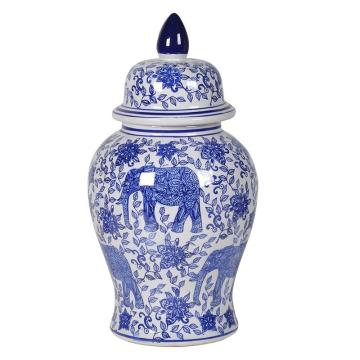 Pavilion Chic Temple Jar Elephant with Willow Pattern