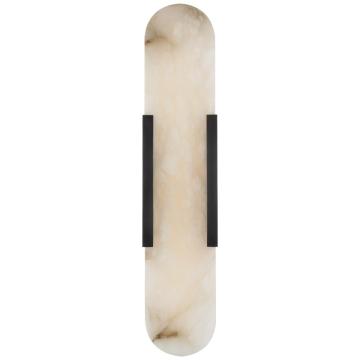 Melange 20" Elongated Wall Light in Bronze with Alabaster