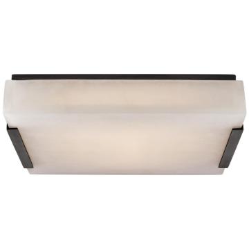 Covet Medium Flush Mount in Bronze with Alabaster