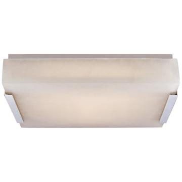 Covet Medium Flush Mount in Polished Nickel with Alabaster