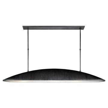 Utopia Large Linear Pendant in Aged Iron with Frosted Acrylic