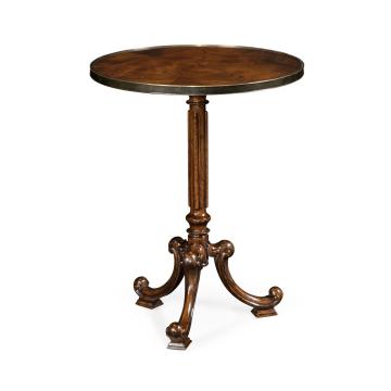 Brown Mahogany Lamp Table with Brass Moulding