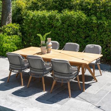 Outdoor Sempre 6 Seater Dining Set with Teak Table Bel Air