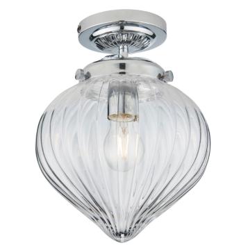 Louisiana Glass & Chrome Ceiling Light