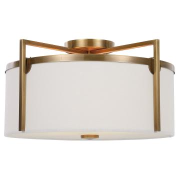  Colfax Brass 3 Light Semi Flush