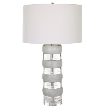  Band Together Crystal & Wood Table Lamp