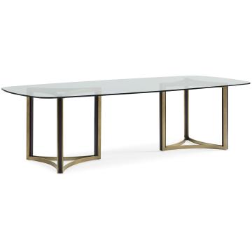 ReMix Dbl Ped Glass Top Table