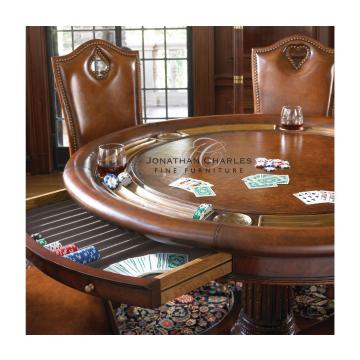 Mahogany Round Poker Table