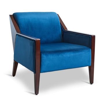 Blue Velvet Club Lounge Chair