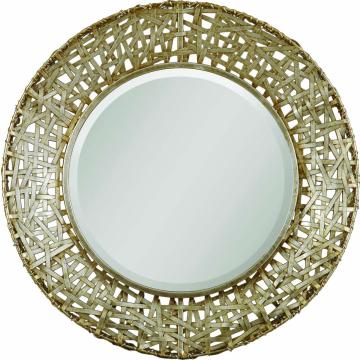 Alita Champagne Woven Metal Mirror