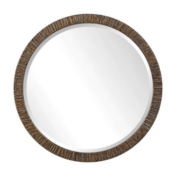  Wayde Gold Bark Round Mirror