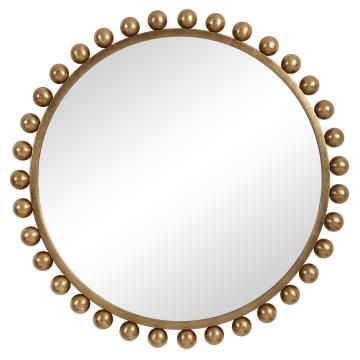  Cyra Gold Round Mirror