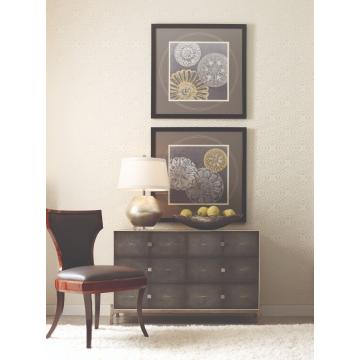 Faux anthracite shagreen low chest with silver base