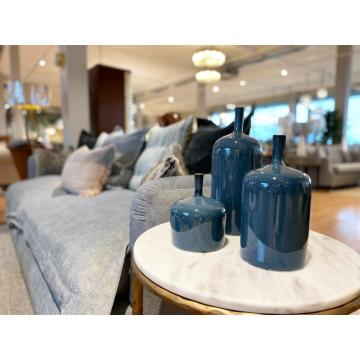 Nagao Contemporary Set of 3 Blue Vases