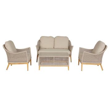 Oslo 2 Seat Sofa with 2 Sofa Armchairs & Coffee Table - Truffle