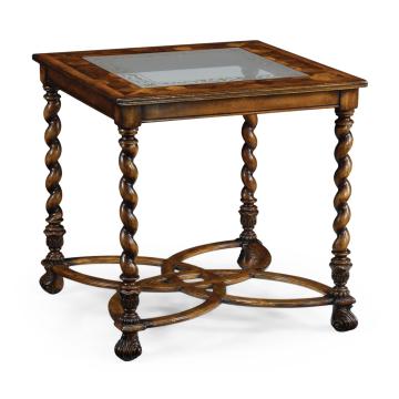Square Side Table Oyster with Eglomise Top - Large