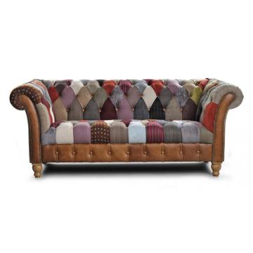 Harlequin Patchwork 2 Seat Sofa with Plain Back & Sides