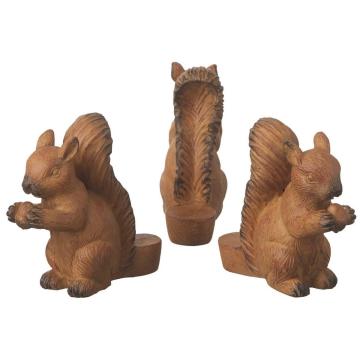 Potrisers Squirrel Set of 3 Brown H.6.5cm