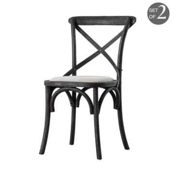 Fennell Black Cross Back Dining Chair Set of 2