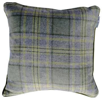York Cushion in Sage Check Wool