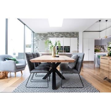 Pavilion Chic Dining Table Hoxton in Oak with Industrial Leg
