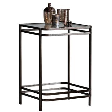 Square Side Table Than with Glass Top