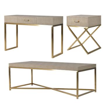 Pearl 3 Piece Table Set in Faux Ostrich