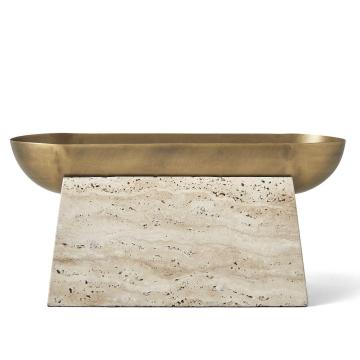 Raised Consciousness Travertine & Brass Bowl - Tall