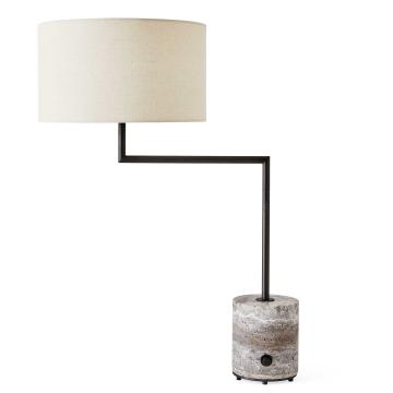 Pivot Table Lamp - Travertine/Bronze