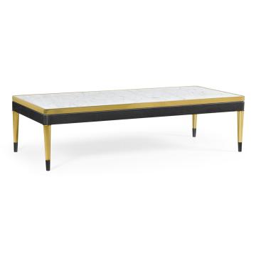 Coffee Table with White Calcutta Marble Top
