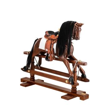 Wooden Rocking Horse with Western Saddle