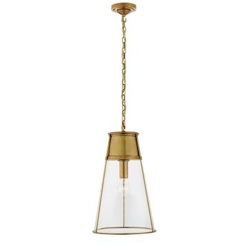 Robinson Large Pendant | Antique Brass & Clear Glass