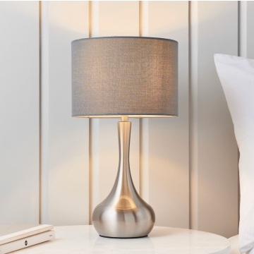 Kington Table Lamp in Nickel & Dark Grey