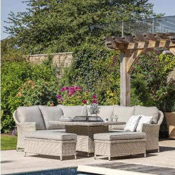 Bourton Corner Square Dining Set with Fire Pit