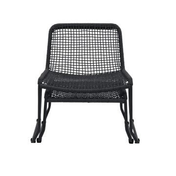Soraya Outdoor Lounge Chair with Footstool Black