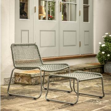 Soraya Outdoor Lounge Chair with Footstool Green