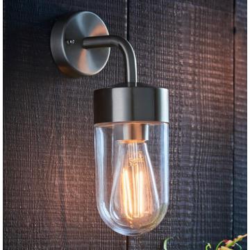 Lymm Outdoor Wall Light in Brushed Steel