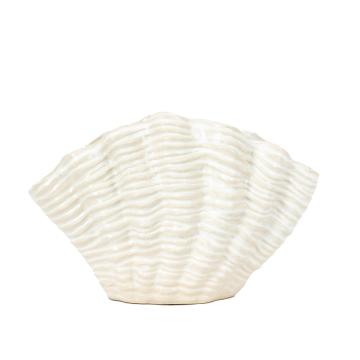 Clamshell Vase Small Reactive White