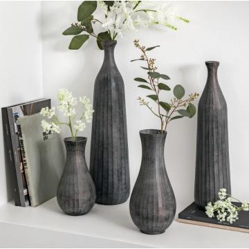 Alita Fluted Vase Small Antique Grey