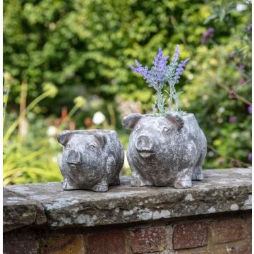 Pig Planter Large Antique White