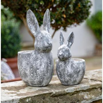 Bunny Pot Large Distressed White