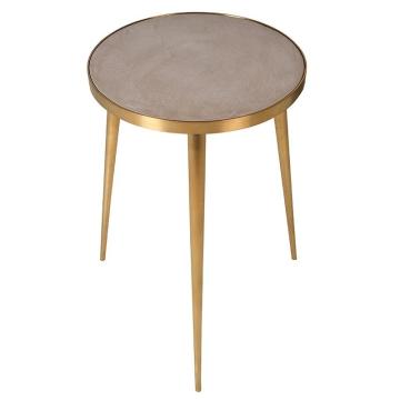 Pavilion Chic Side Table with Concrete Top - Latte Brown